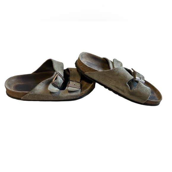 Birkenstock Shoes - Birkenstock Arizona Tan Suede 2 Strap Sandals Size 7 EU 38
